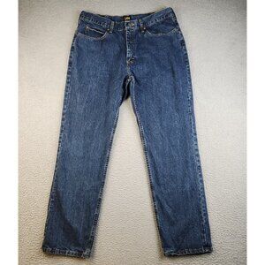 LEE Jeans Men's 36x32 Relaxed Fit Dark Wash Straight Leg Denim Pants Cowboy